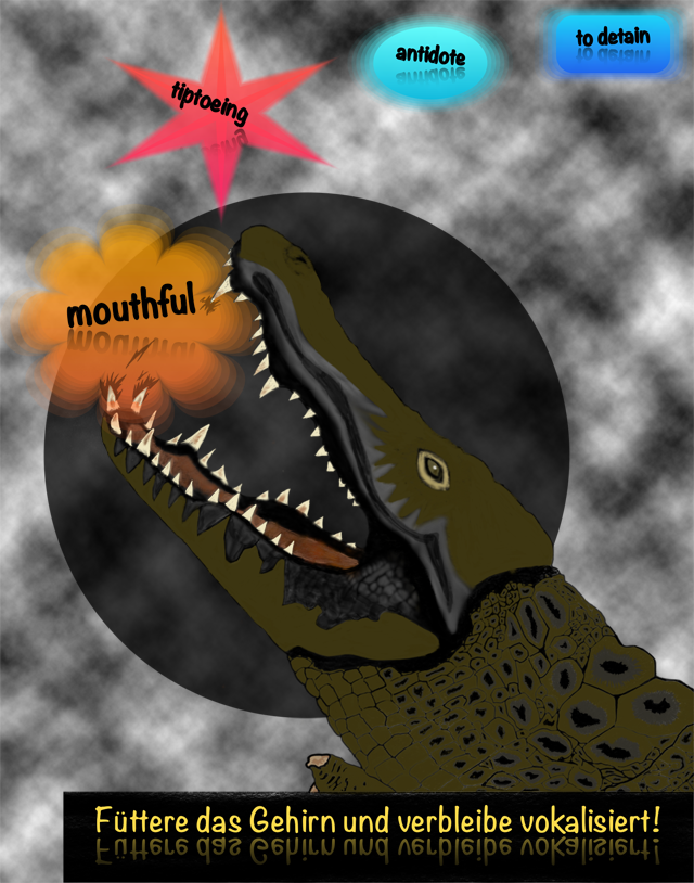 Crocodile eating a few translations