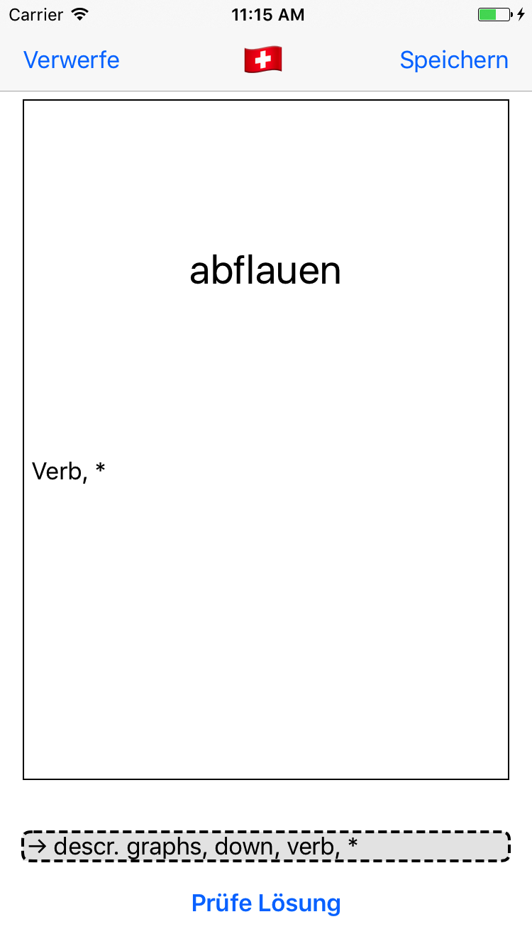 Trainer fordert fremdsprachliche Übersetzung(en) der Vokabel 'abflauen'.