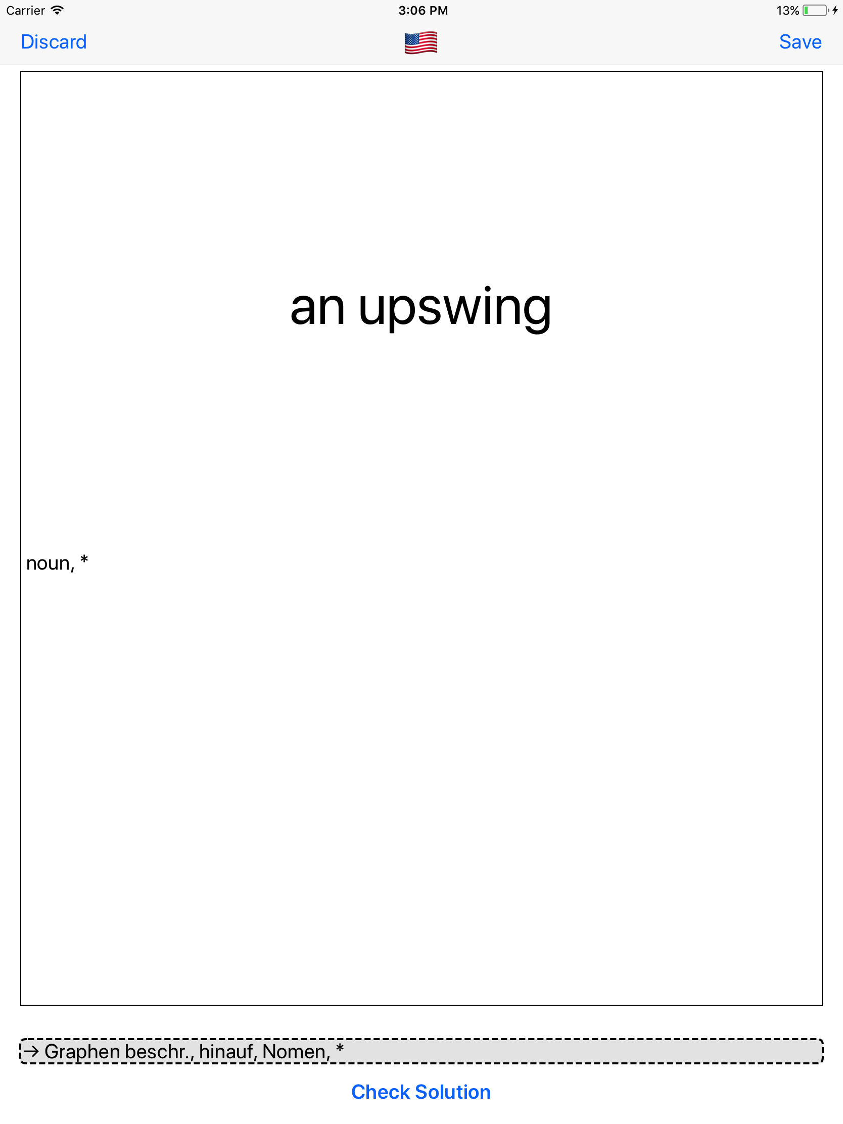 Trainer requests for foreign language translation(s) of the vocable 'an upswing'.