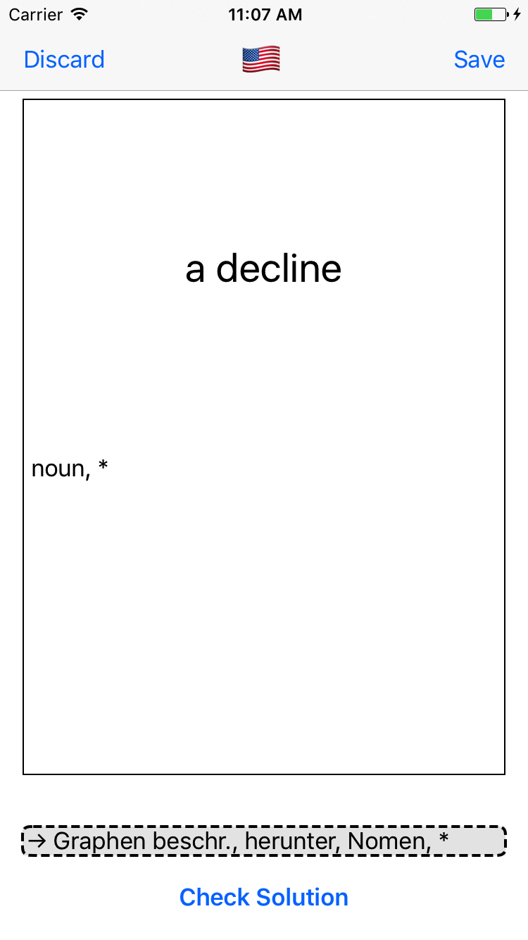 Trainer requests for foreign-language translation(s) of the vocable 'a decline'.